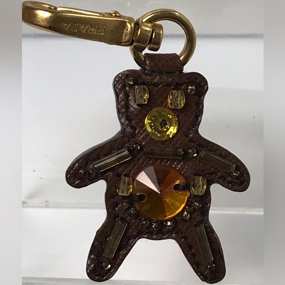 PRADA Leather Teddy Bear Keychain/ Bag Charm π»ππ₯ - Picture 1 of 13